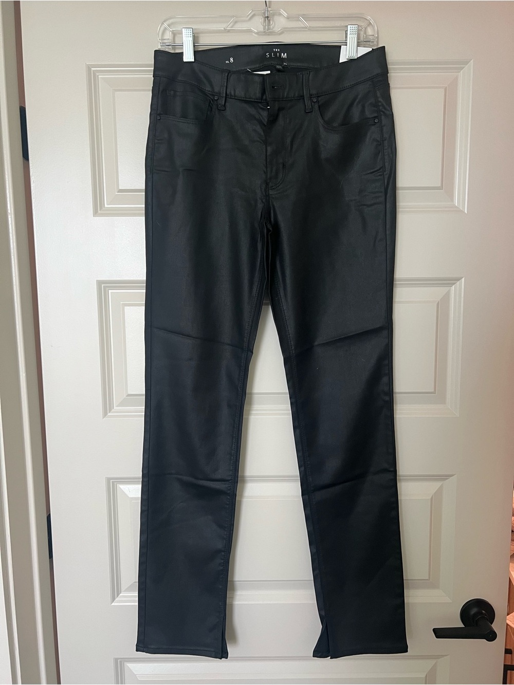 WHBM Slim Black Coated Jeans NWT